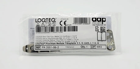 aap Implantate AG PA 3551-06-2 LOQTEQ Proximal Medial Tibia Plate 3.5, 6 holes, L 112, R aap Implantante