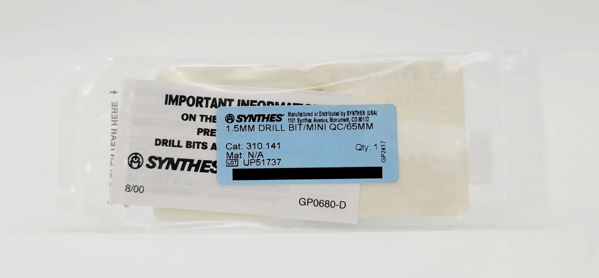 Synthes 310.141 Mini Quick Connect Drill Bit 1.5mm 2-1/2" Synthes