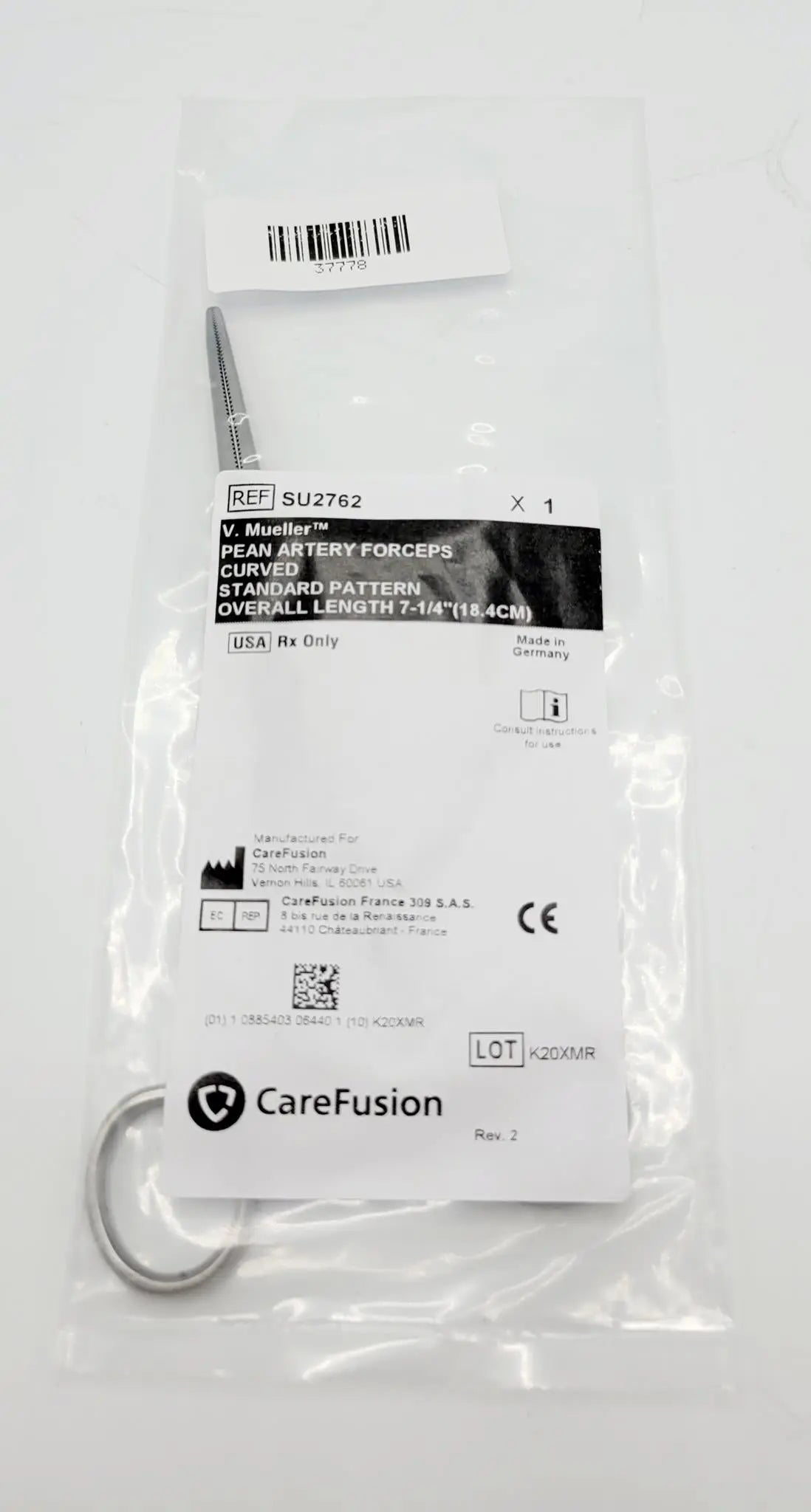 V. Mueller SU2762 Pean Artery Forceps Curved 7-1/4" V. Mueller