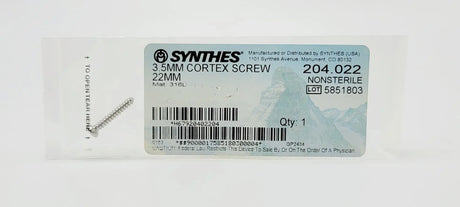 Synthes 204.022 3.5mm Cortex Screw 22mm Synthes