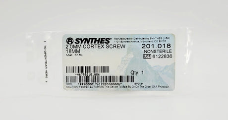 Synthes 201.018 2.0mm Cortex Screw 18mm Synthes