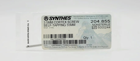 Synthes 204.855 3.5mm Cortex Screw Self-Tapping 55mm Synthes