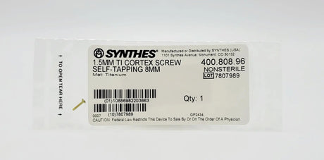 Synthes 400.808.96 1.5mm Ti Cortex Screw Self-Tapping 8mm Synthes
