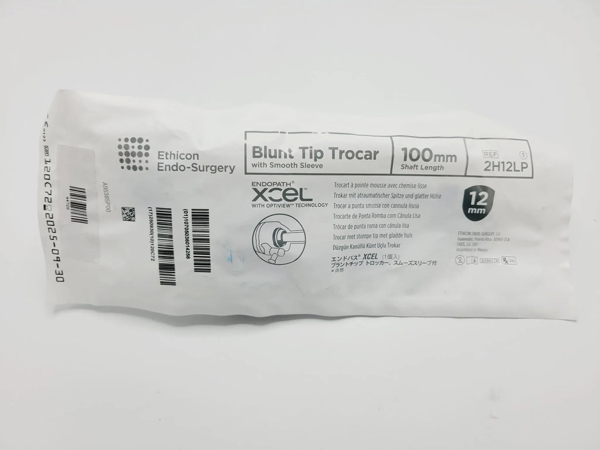 Ethicon 2H12LP Endopath Xcel Blunt Tip Trocar with Smooth Sleeve 100mm Shaft Ethicon