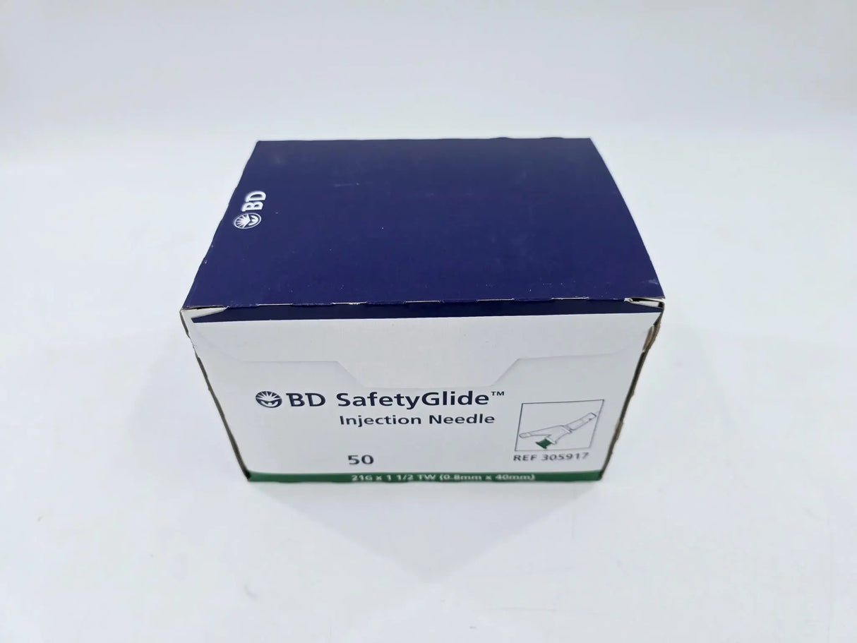 BD 305917 SafetyGlide Injection Needle 21G x 1-1/2 TW Box Of 50 BD