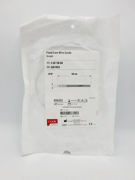 Cook Medical G01955 Fixed Core Wire Guide, Straight 50cm Length Cook Medical