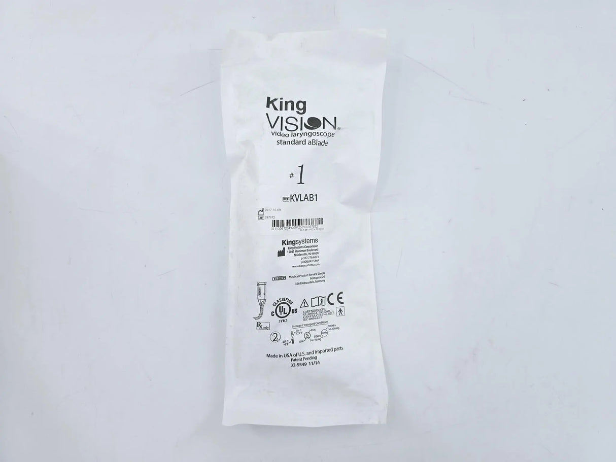 King Vision KVLAB1 Video Laryngoscope Standard aBlade Size #1 King Systems