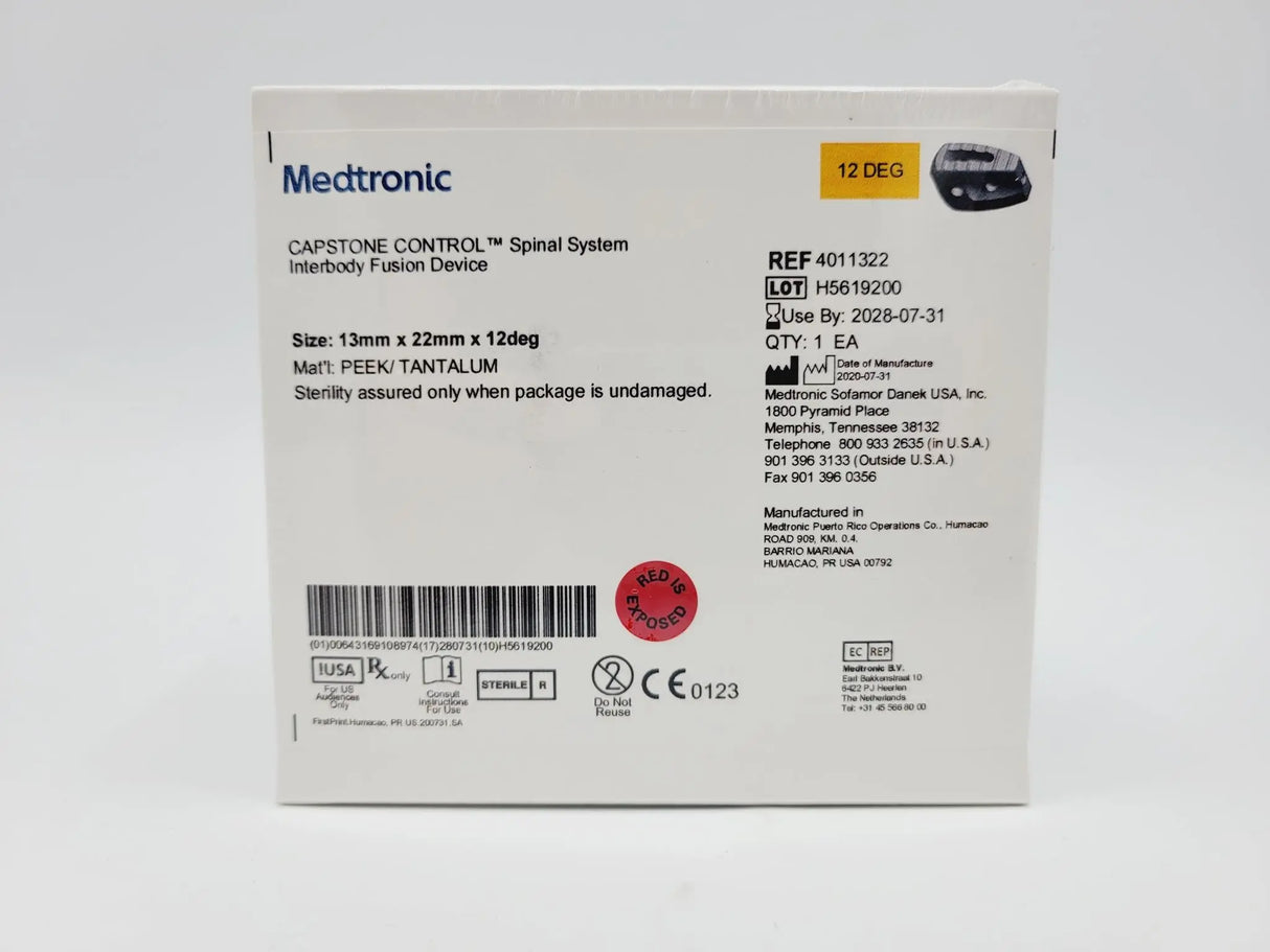 Medtronic 4011322 12 Deg 13mm x 22mm Capstone Control Interbody