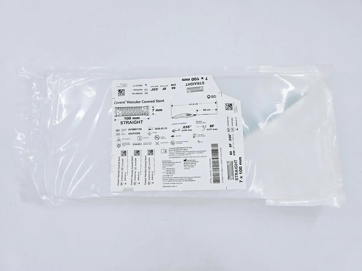 Angiomed AVSM07100 Covera Vascular Covered Stent Straight 7x100mm 80cm Length Angiomed