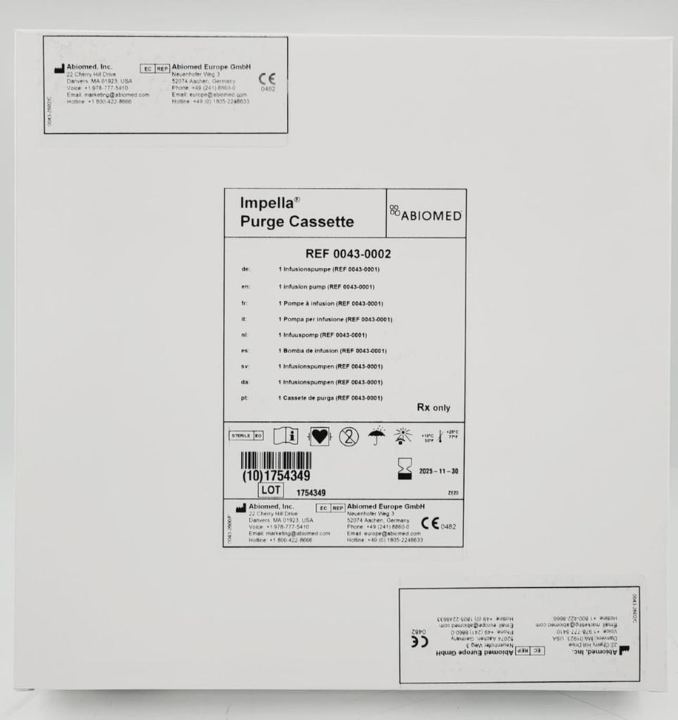 Abiomed 0043-0002 Purge Cassette for Impella 5.0 System