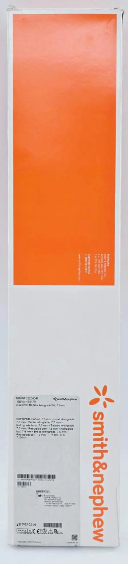 Smith & Nephew 72204041 Acufex Trunav Retrograde Drill 7.5mm Smith & Nephew, Inc.