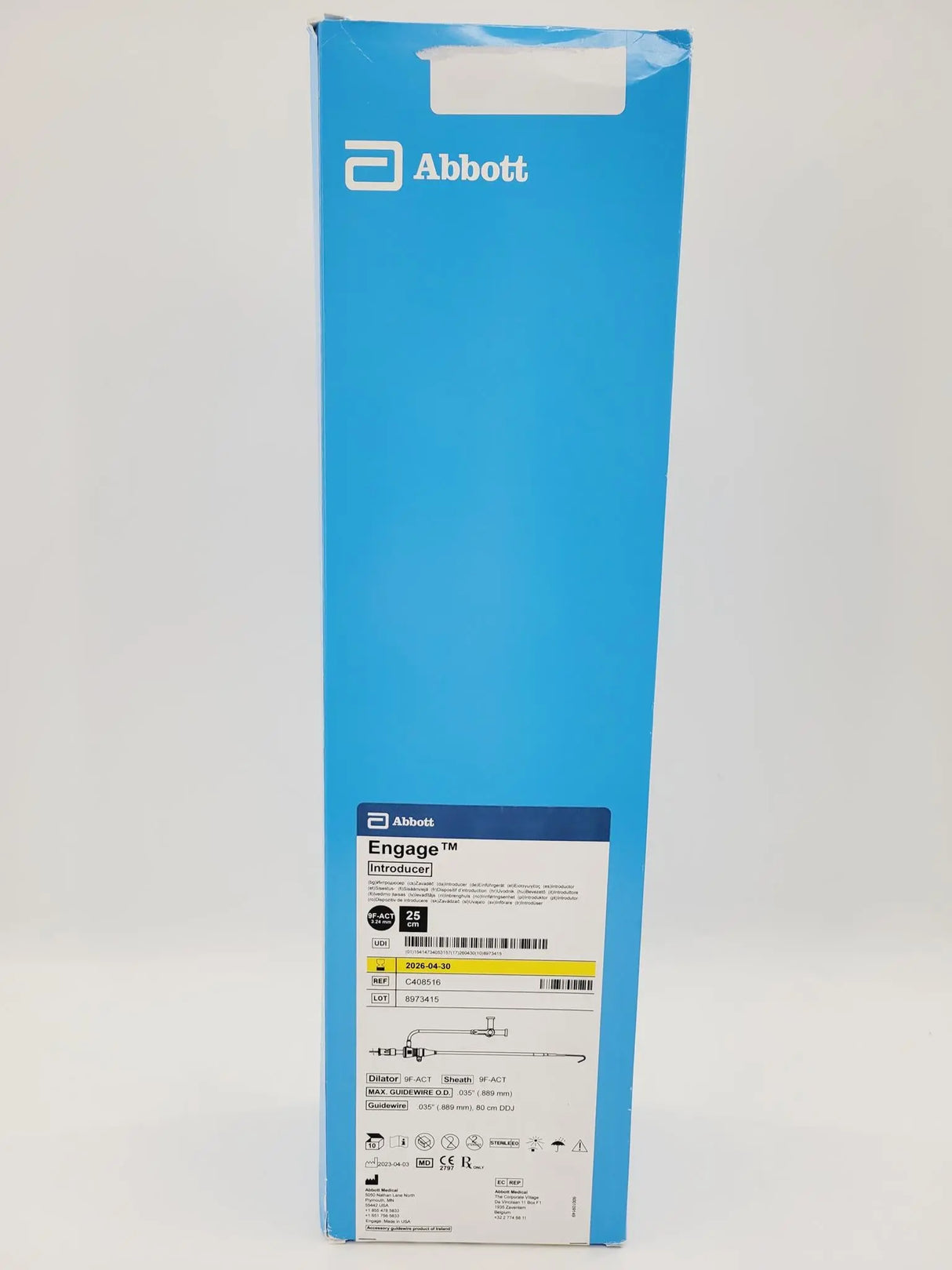 Abbott C408516 Engage Introducer 9F-ACT Dilator and Sheath .35" Guidewire Abbott