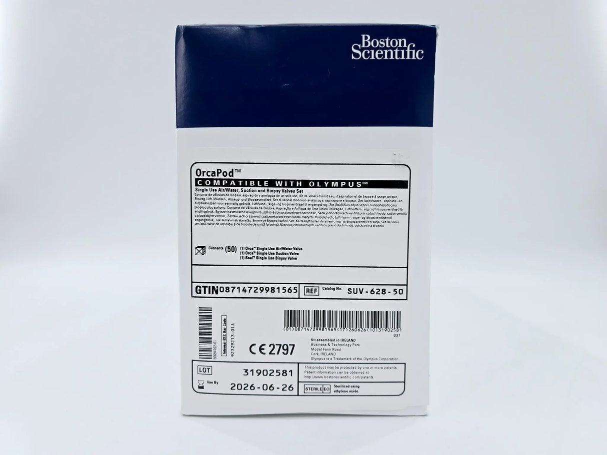 Boston Scientific SUV-628-50 OrcaPod Air/Water Suction and Biopsy Compatibile with Olympus Box of 50 Boston Scientific