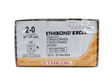 Ethicon PXX52 2-0 Ethibond Grn/wht 10x30" V-5 Double Armed Firm Pledget 7mmx3mmx1.5mm Box of 12 Ethicon