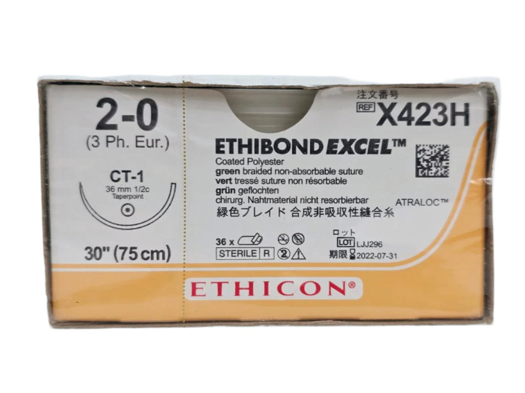 Ethicon X423H 2-0 Ethibond Green 1x30" CT-1 Box Of 36