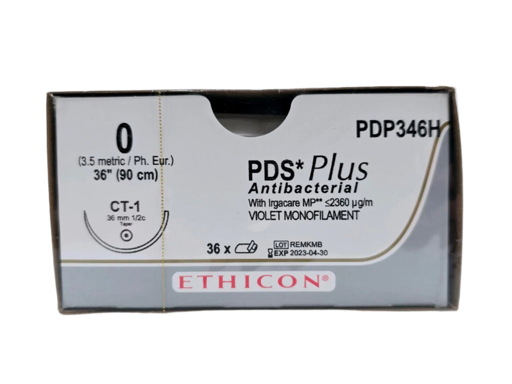 Ethicon PDP346H 0 PDS Plus Violet 1x36" CT-1 Box Of 36