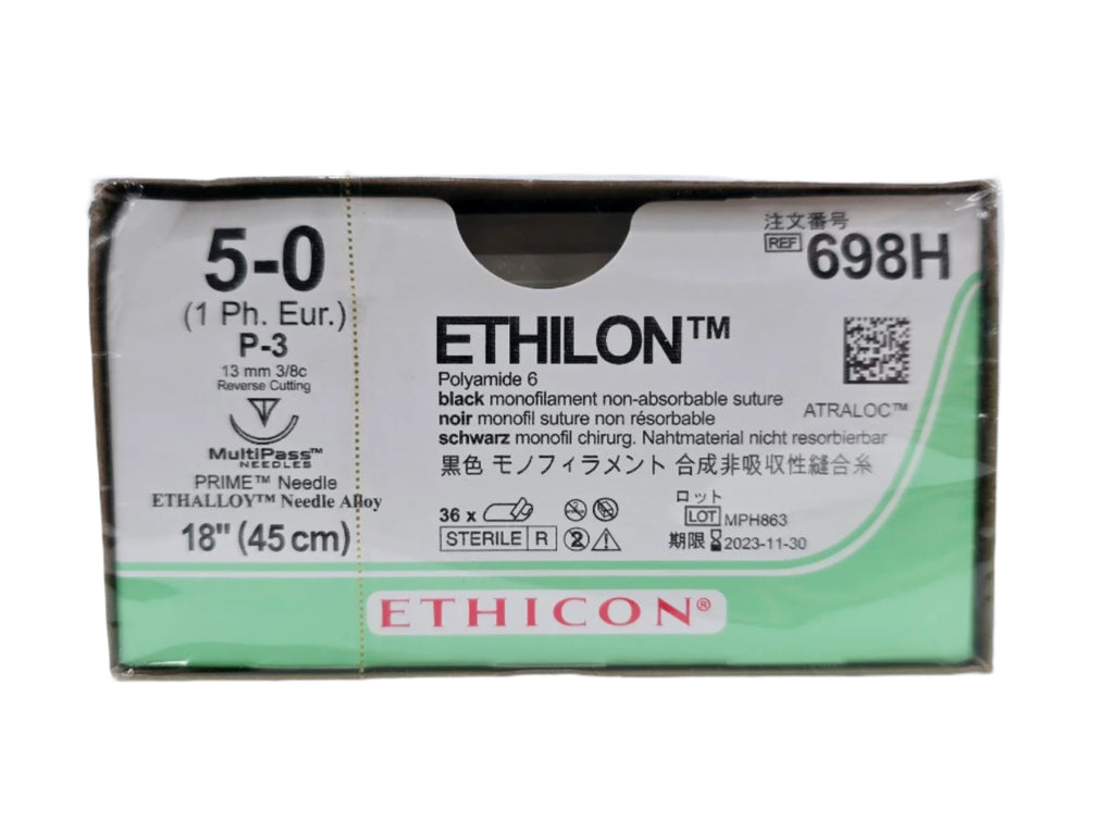 Ethicon 698H 5-0 Ethilon Black 1x18" P-3 Box of 36