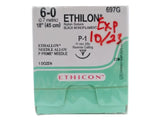 Ethicon 697G 6-0 Ethilon Black 1x18" P-1 Box Of 12 Ethicon