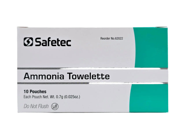 Safetec Ammonia Towelette 10/BX 10BX/CS Safetec