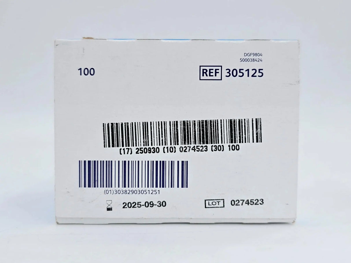 BD 305125 PrecisionGlide Hypodermic Needle Regular Bevel 25G x 1" 100/BX BD