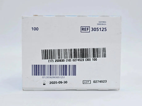 BD 305125 PrecisionGlide Hypodermic Needle Regular Bevel 25G x 1" 100/BX BD