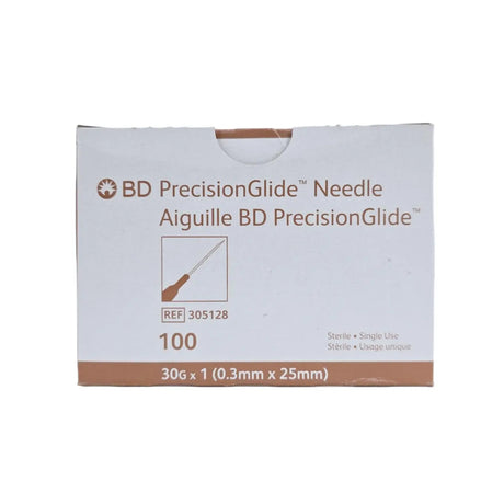 BD 305128 PrecisionGlide Safety Needle 30G x 1" BX/100 BD