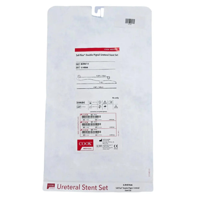 Cook Medical G14866 Sof-Flex Double Pigtail Ureteral Stent Set 6Fr. x 14cm Cook Medical