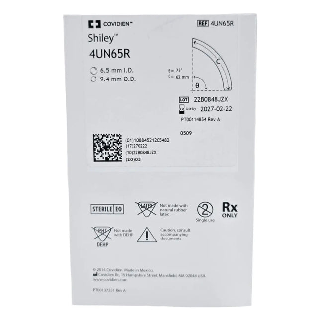 Covidien 4UN65R Shiley 6.5mm I.D. Adult Flexible Tracheostomy Tube Cuffless w/ Disposable Inner Cannula Covidien