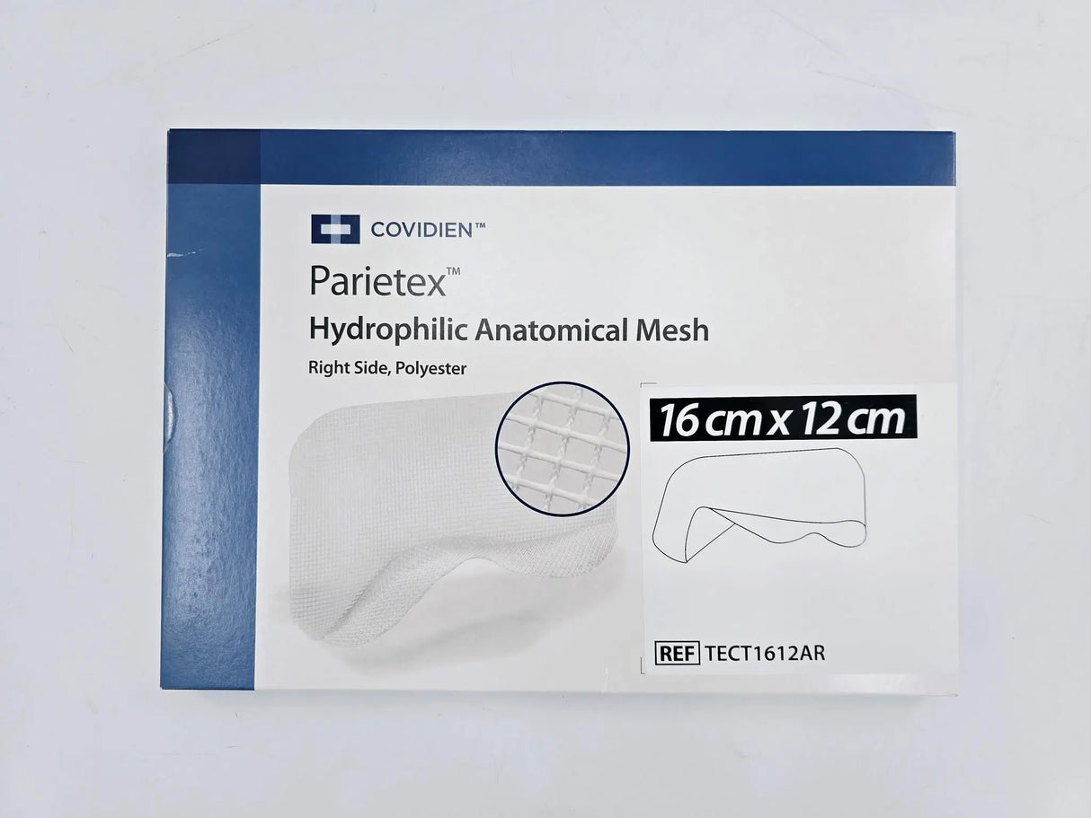 Covidien TECT1612AR Parietex Hydrophilic Anatomical Mesh Right Side Polyester 16cmx12cm Covidien