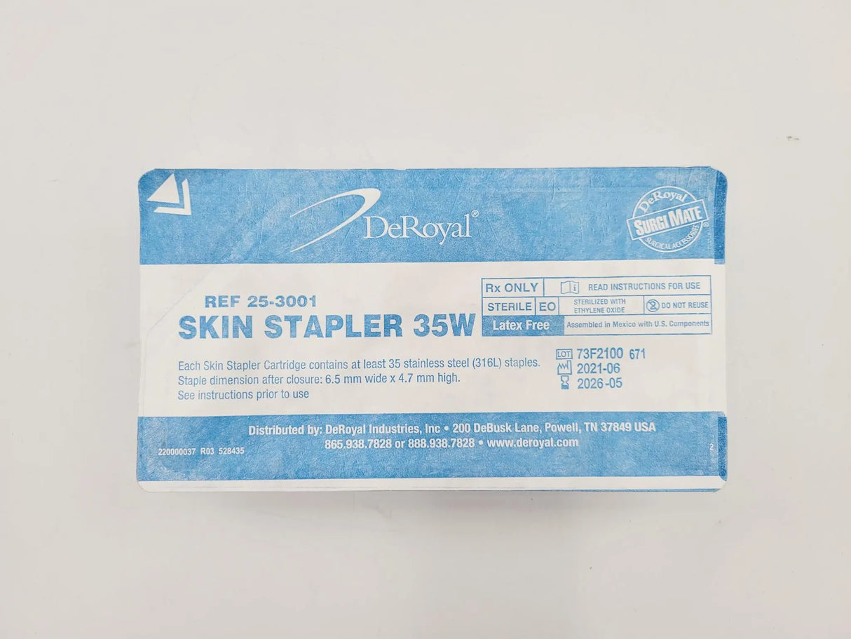 DeRoyal 25-3001 Fixed Head Skin Stapler 35W DeRoyal