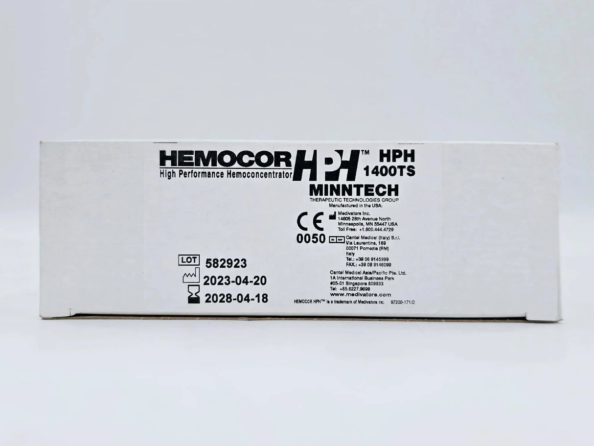 Medivators HPH 1400TS Hemocor No-rinse 1.3 M2 Hemoconcentrator w/ Tubing & Adapter Set Medivators