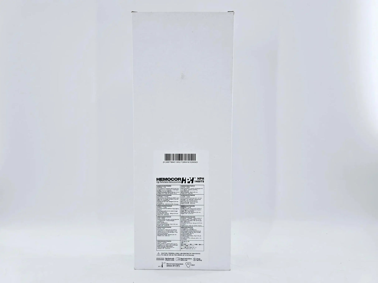 Medivators HPH 1400TS Hemocor No-rinse 1.3 M2 Hemoconcentrator w/ Tubing & Adapter Set Medivators