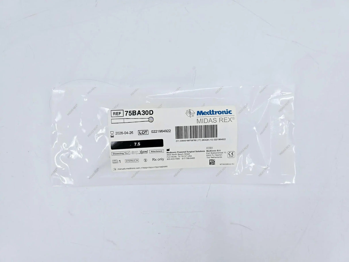 Medtronic 75BA30D Midas Rex Legend Ball Diamond Bur 7.5cm x 3mm Medtronic
