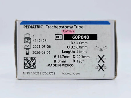 Smiths Medical 60P040 Pediatric Tracheostomy Tube Cuffless 41mm Length Smiths Medical