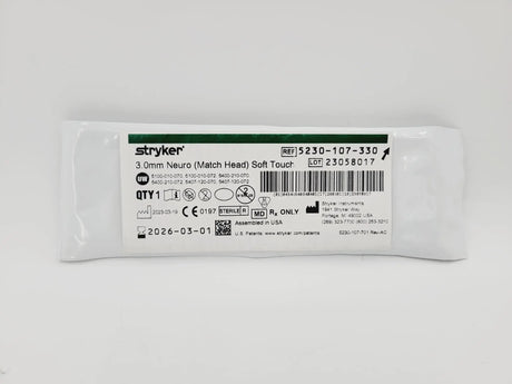 Stryker 5230-107-330 3.0mm Neuro Drill Long 3.0mm x 3.8mm (Match Head) Soft Touch Stryker