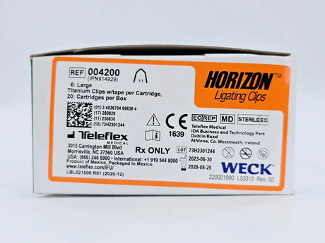 Weck 004200 Horizon Large Titanium Ligating Clips 20/BX Weck