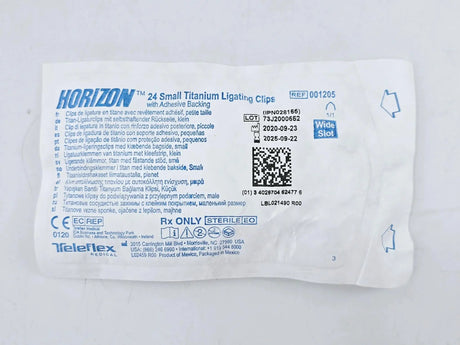 Teleflex 001205 Horizon 24 Small Titanium Ligating Clips w/ Adhesive Back Teleflex