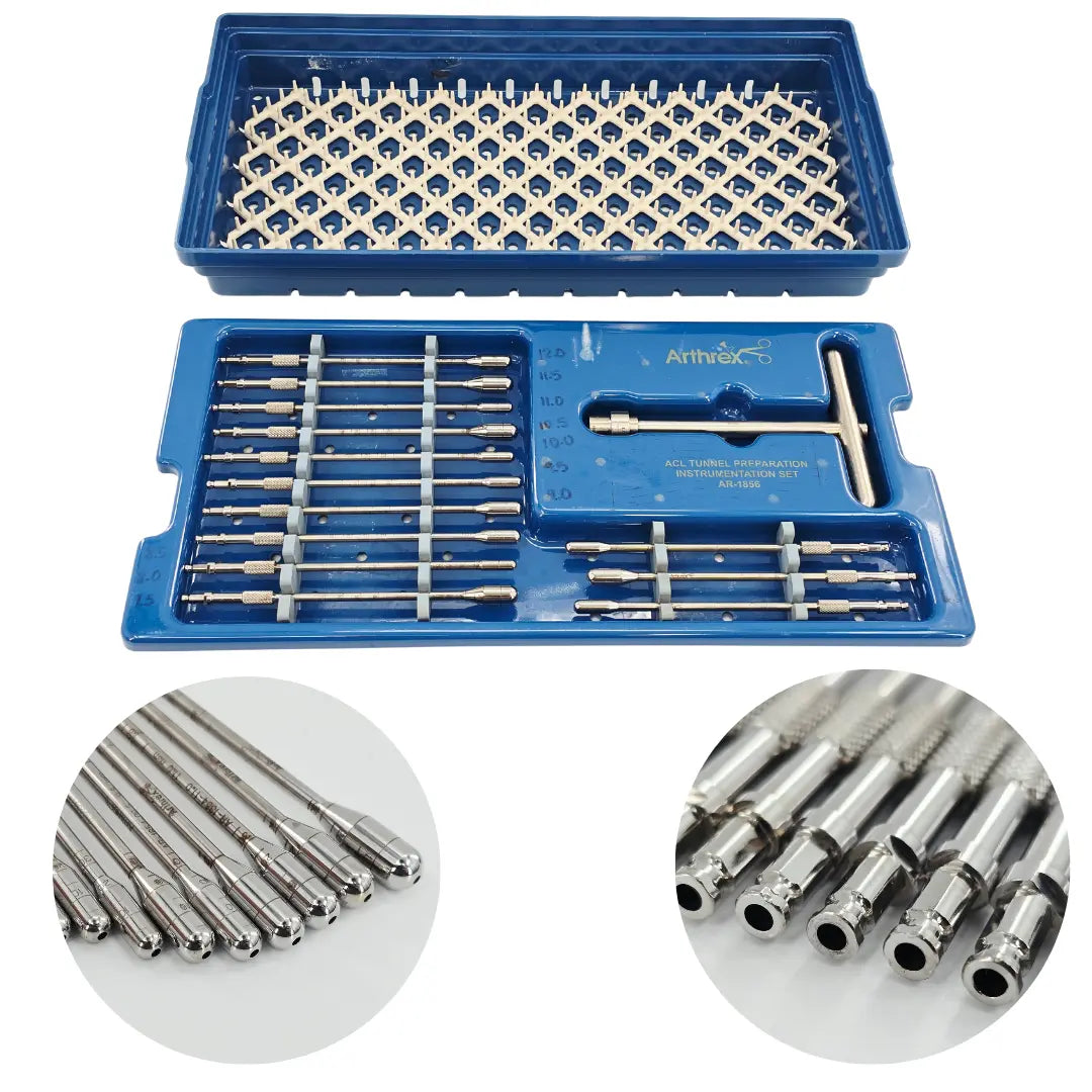 Arthrex AR-1854 Tunnel Dilator 14 Piece Instrument Set w/ T-Handle & AR-1856 Pan Primis Medical