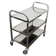 Stainless Steel 3-Shelf Medical Utility Cart 34x18x30 Rolling Primis Medical