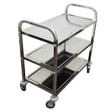 Stainless Steel 3-Shelf Medical Utility Cart 34x18x30 Rolling Primis Medical