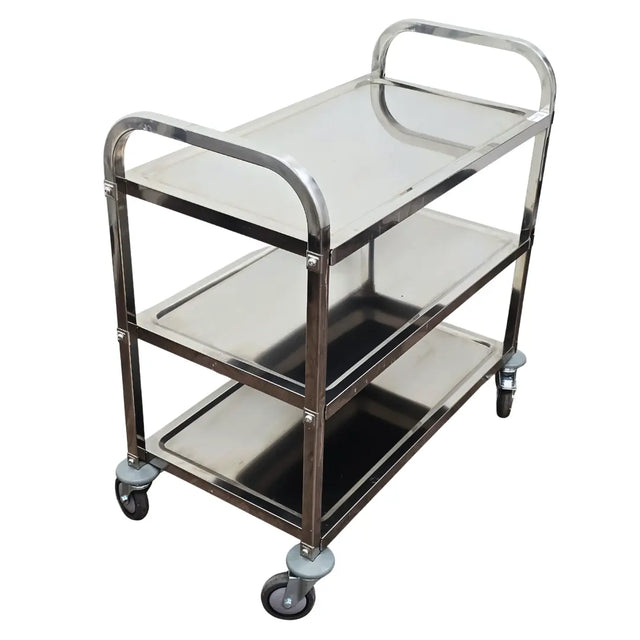 Stainless Steel 3-Shelf Medical Utility Cart 34x18x30 Rolling Primis Medical