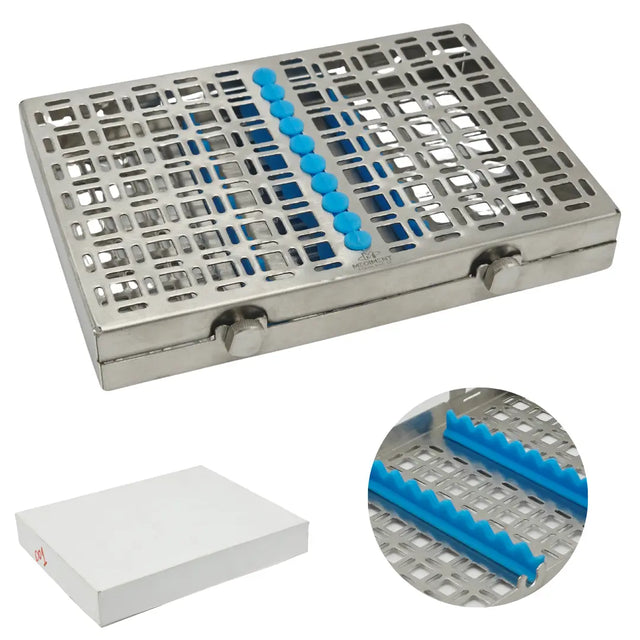 Mediment Stainless Steel Sterilization Case 8x5x1 Instrument Tray Primis Medical