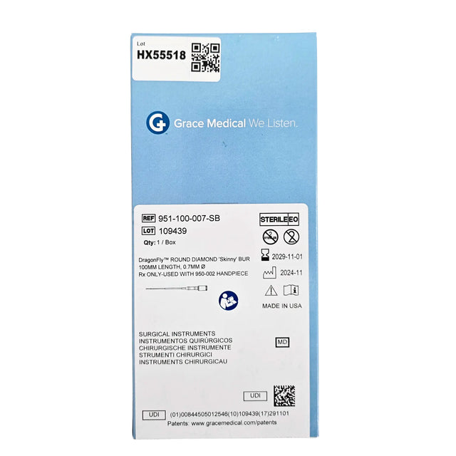 Grace Medical 951-100-007-SB DragonFly Round Diamond Skinny Bur 100mm x 0.7mm – New Grace Medical