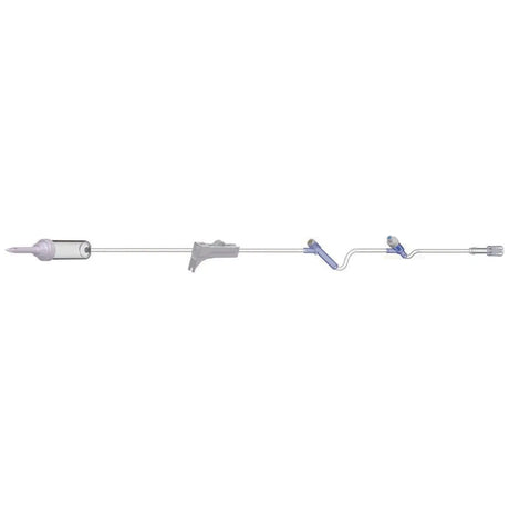 AMSINO IV Admin Set, 10 Drops/mL, 83" Length, 17 mL Priming, Non-Vented, Roller Clamp, 1 Pre-Pierced Y Site, 1 AMSafe Needle-Free Y Site, Rotating Male Luer Lock, PE Pouch, 50/cs (90 cs/plt) Amsino International, Inc.