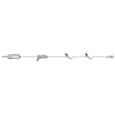 AMSINO IV Admin Set, 15 Drops/mL, 96" Length, 19 mL Priming, Non-Vented, Roller Clamp, 2 Y Sites, Rotating Male Luer Lock, PE Pouch, 50/cs Amsino International, Inc.