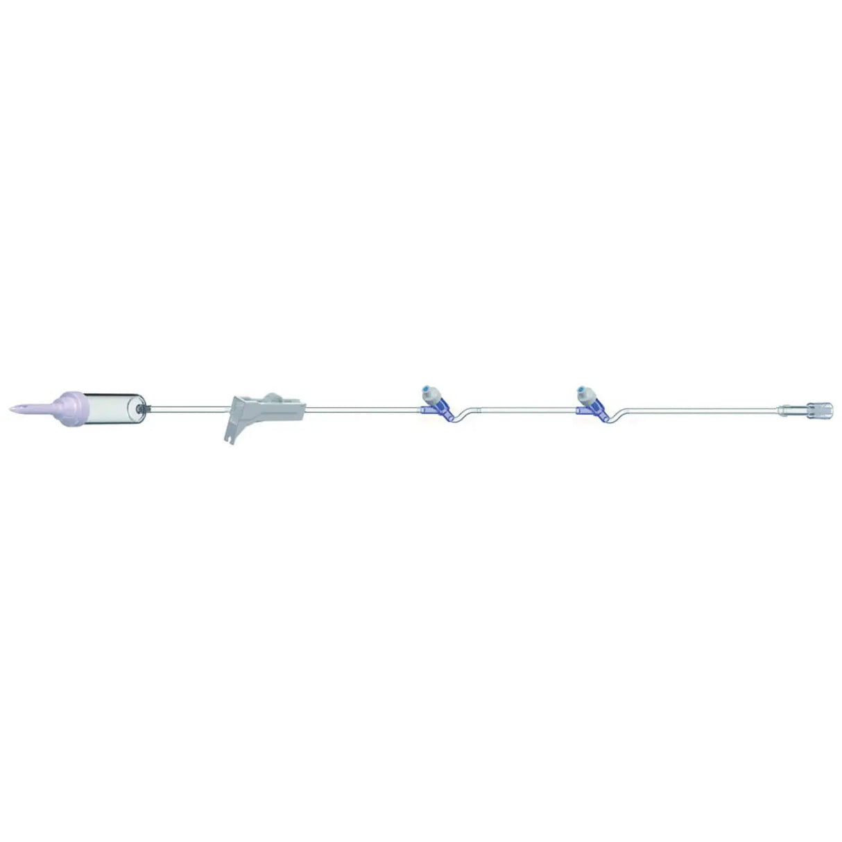 AMSINO IV Admin Set, 10 Drops/mL, 105" Length, 21 mL Priming, Non-Vented, Roller Clamp, 2 AMSafe Needle-Free Y Sites, Rotating Male Luer Lock, Tyvek Form Fill Seal, 50/cs Amsino International, Inc.