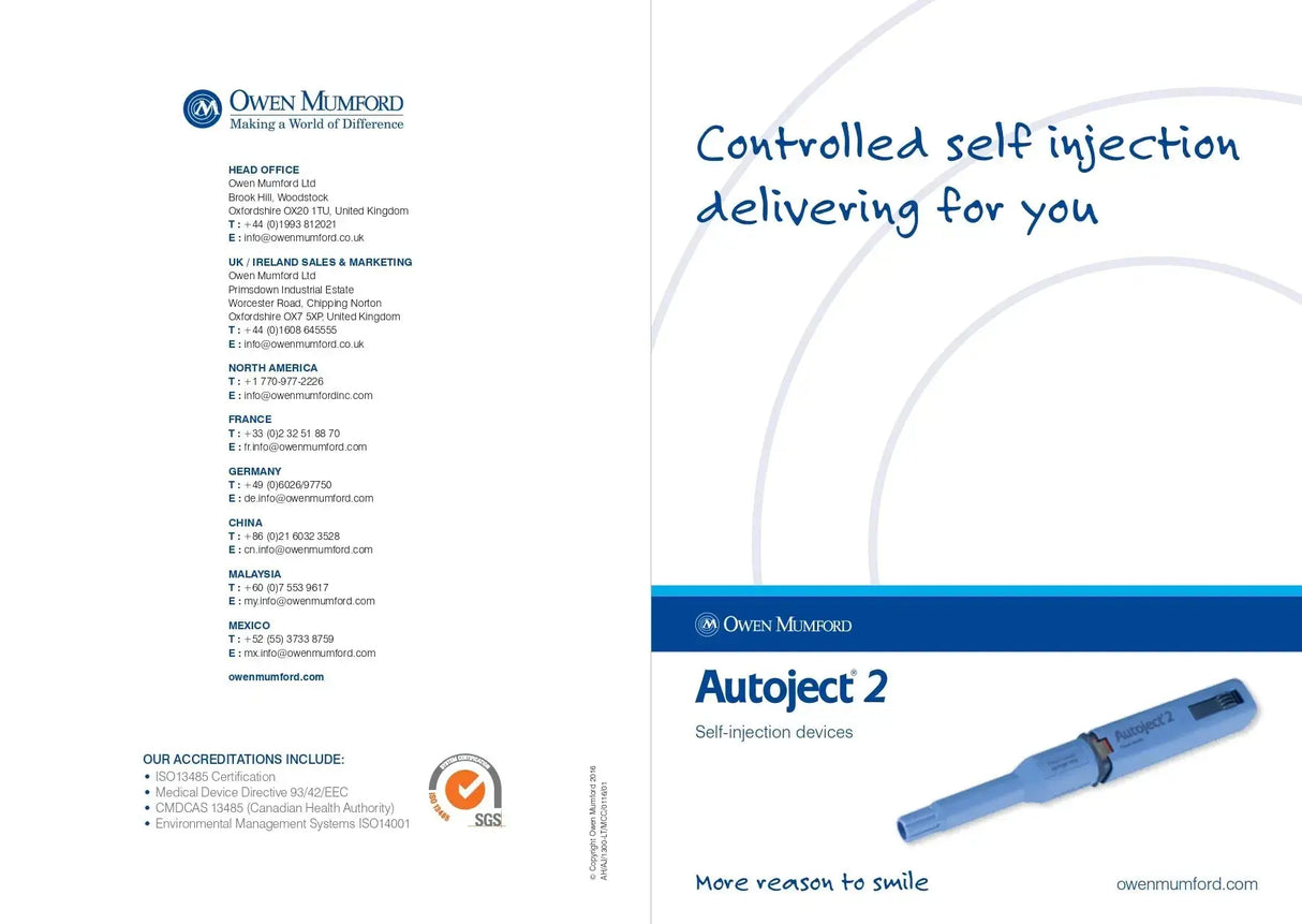 Autoject 2 Removable Needle Reusable Automatic Self Injection Device ...