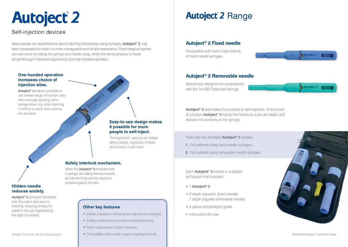 Autoject 2 Removable Needle Reusable Automatic Self Injection Device ...