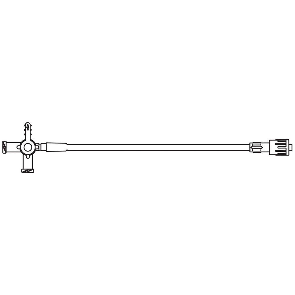 B BRAUN STOPCOCK EXTENSION SETS Extension Set, 4-Way, Two Female Luer Lock Ports, 9" Extension Tubing, SPIN-LOCK® Connector, Port Covers, 1.4mL Priming Volume, 14"L, DEHP & Latex Free