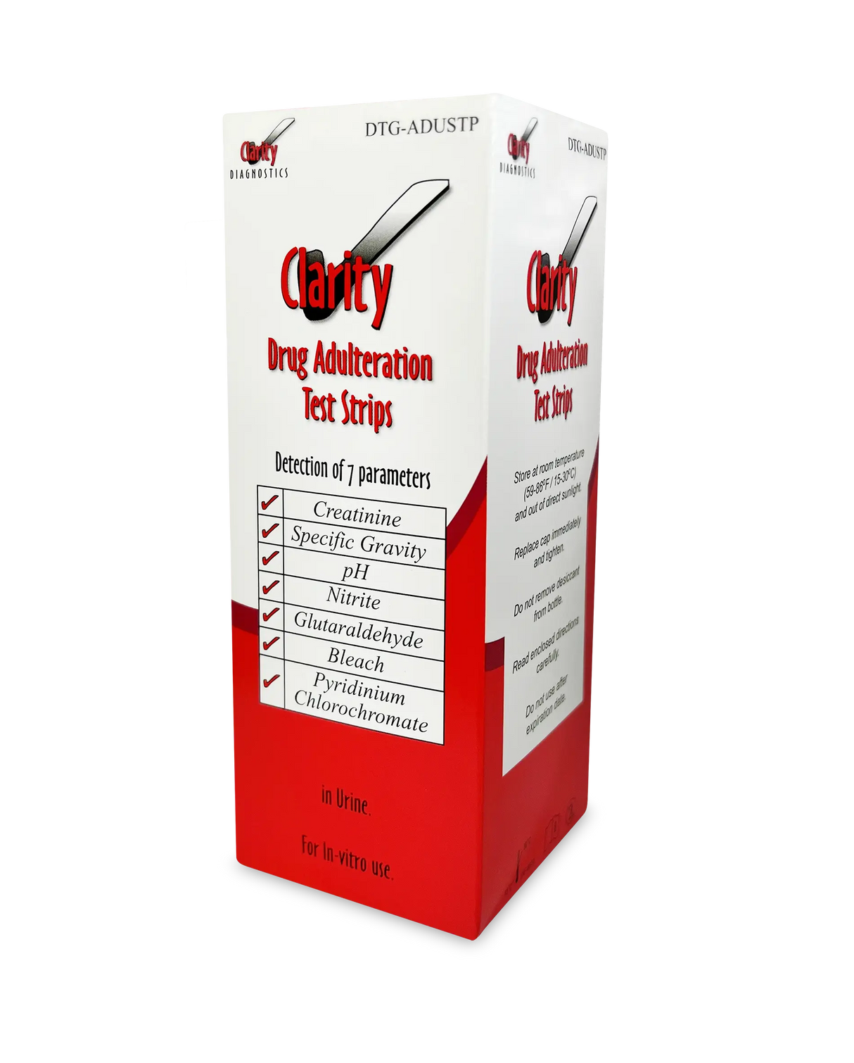 Clarity DTG-ADUSTP Urine Adulteration Strips 25/BX Clarity Diagnostics